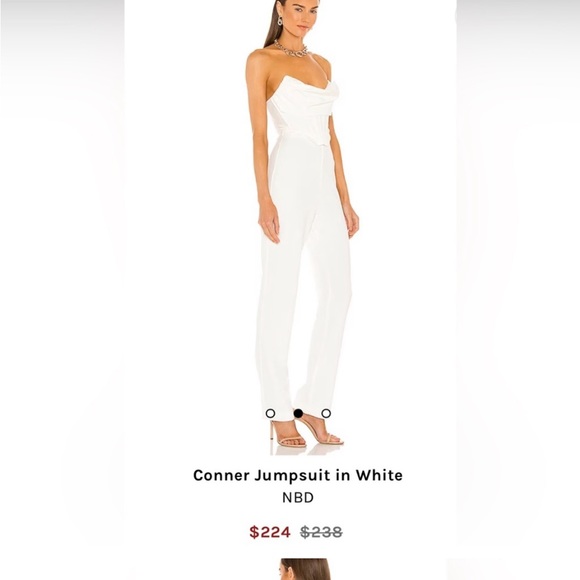 Conner jumpsuit in white. Revolve. NBD. - Picture 2 of 3